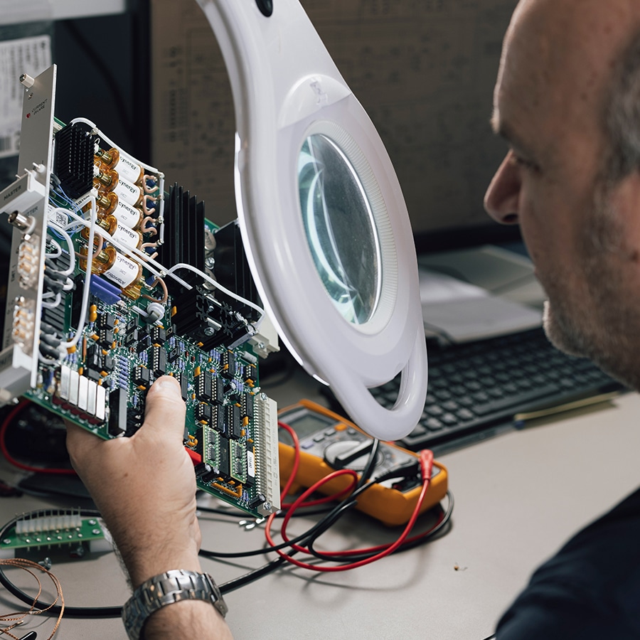 Man working with techy wiring