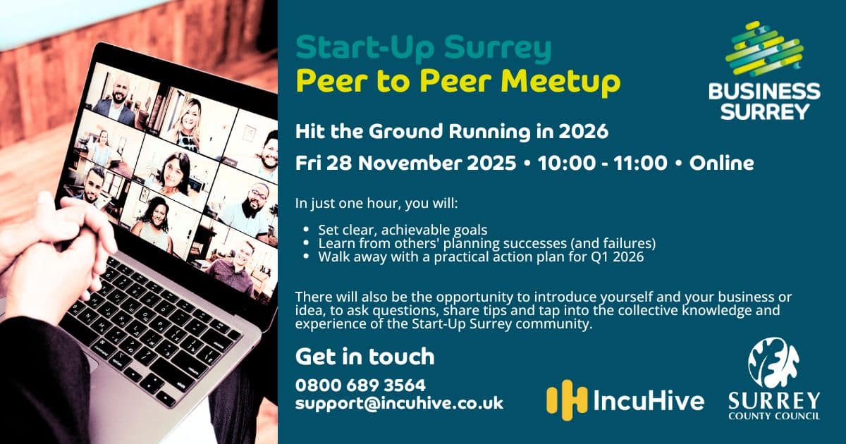 Start-Up Surrey peer-to-peer meetup: Hit the ground running in 2026